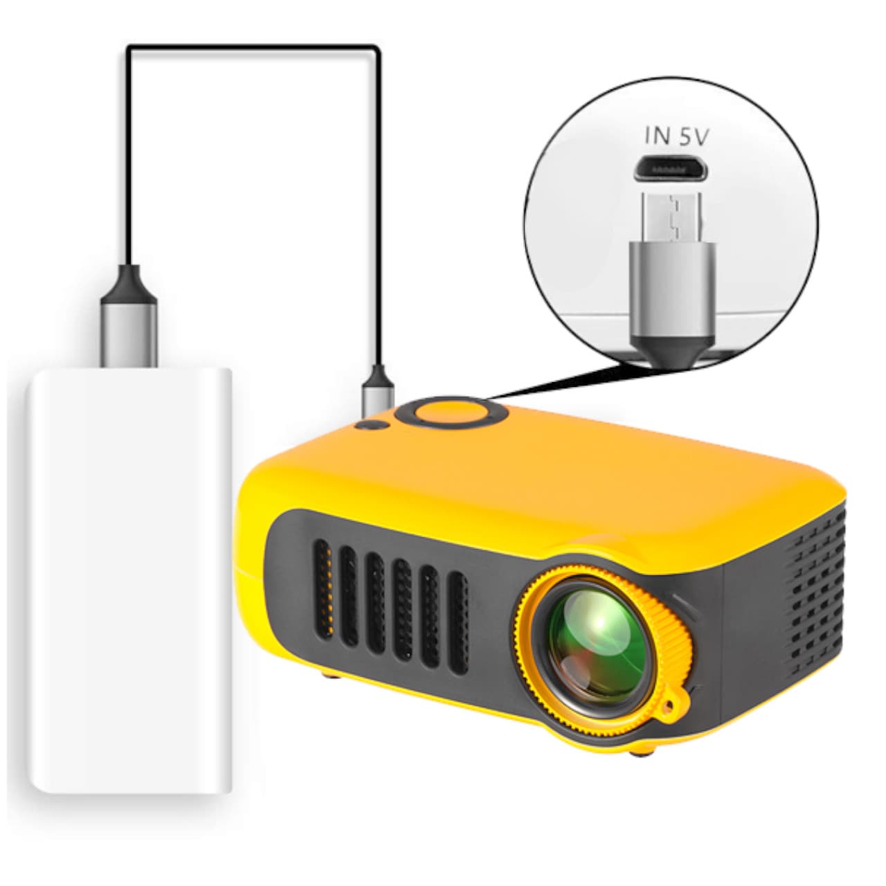 PROJEKTOR LED Mini BEZPRZEWODOWY 14-80" POMARAŃCZOWY