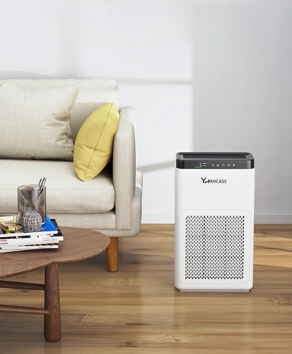 Oczyszczacz powietrza YAXIICASS A3F z Wi-Fi eliminuje uciążliwe alergeny i pyłki.