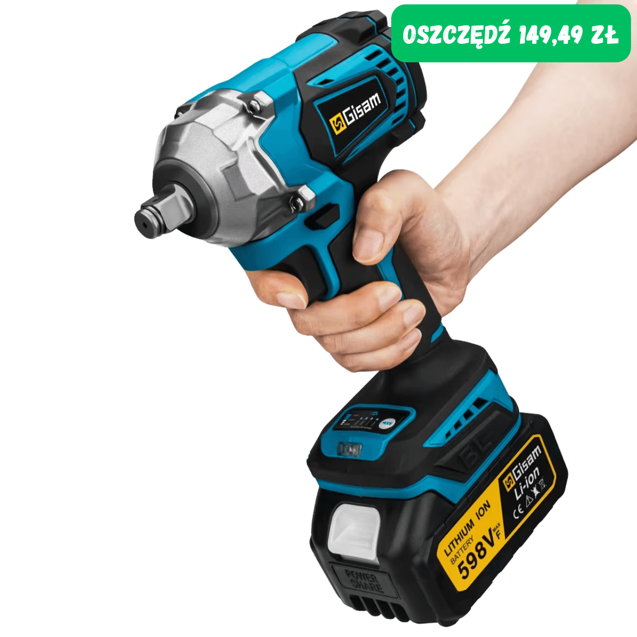 Klucz udarowy Bezszczotkowy Duża moc 1200Nm 2xAkumulator