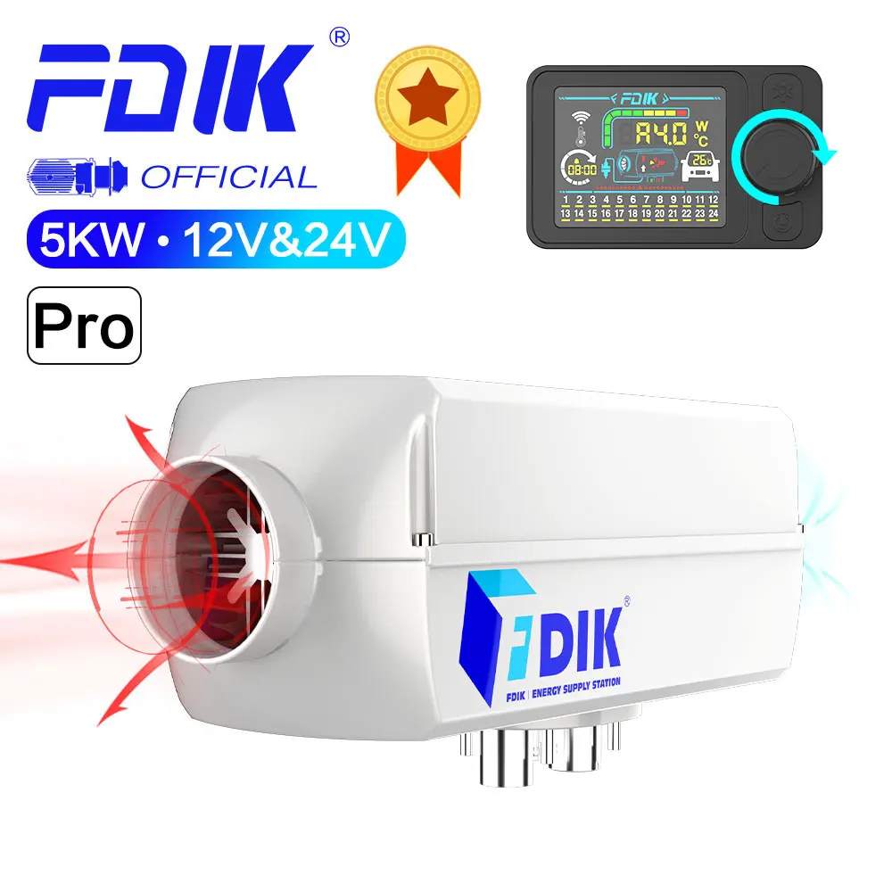 Ogrzewanie postojowe 12V 24V 5kW Bluetooth LCD FDIK nagrzewnica z pilotem