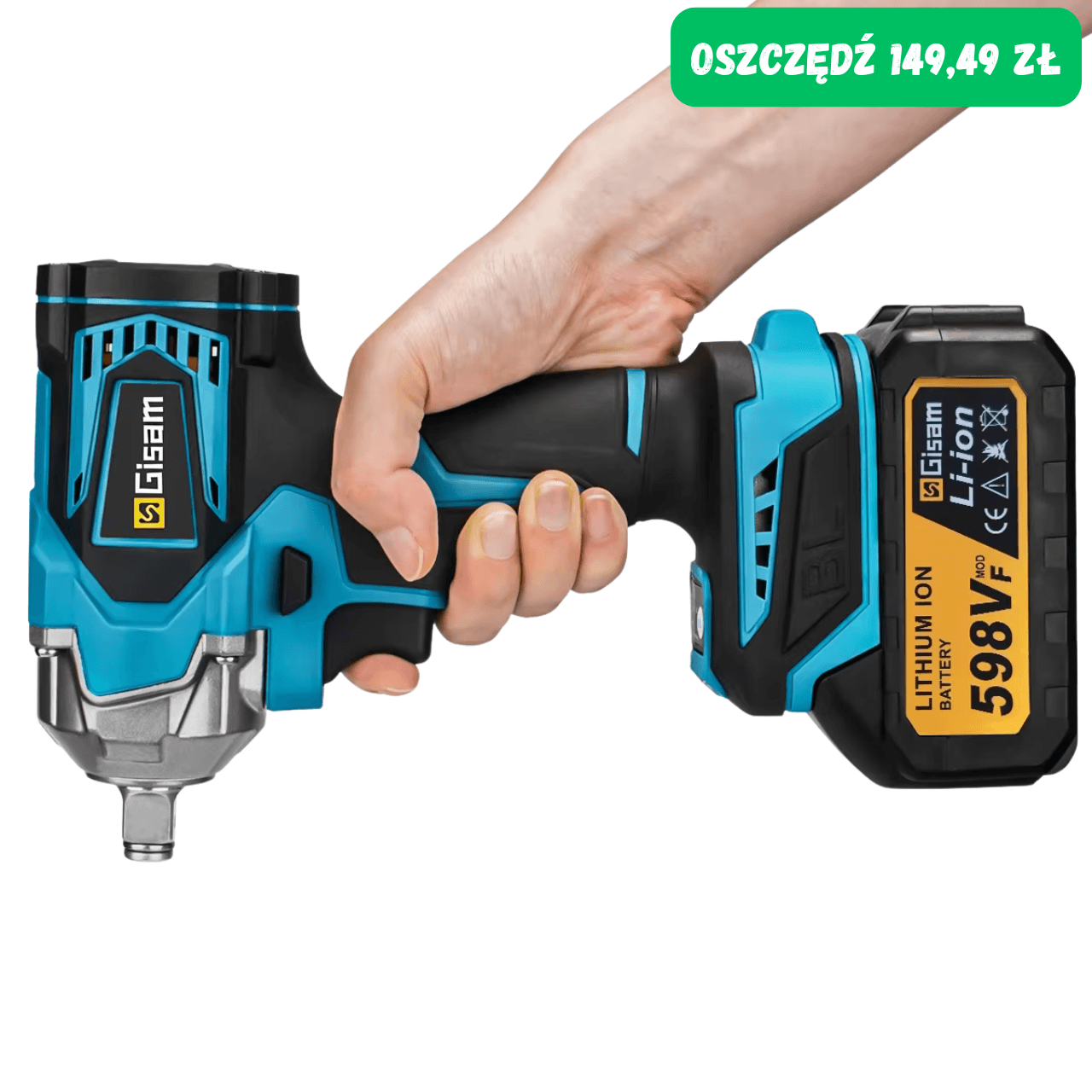 Klucz udarowy Bezszczotkowy Duża moc 1200Nm 2xAkumulator