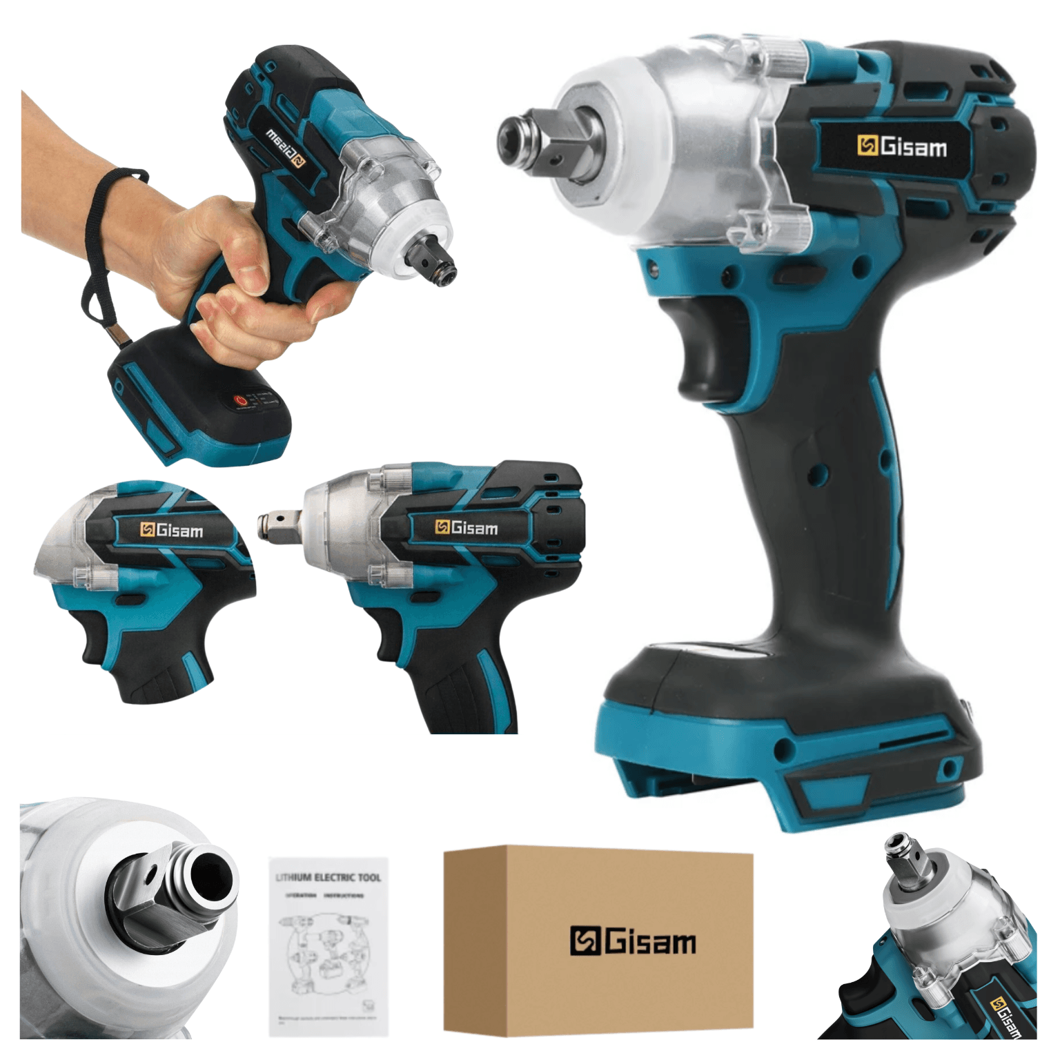 Zakrętarka udarowa 520Nm 18V klucz udarowy kompatybilny z bateriami BL18XXB