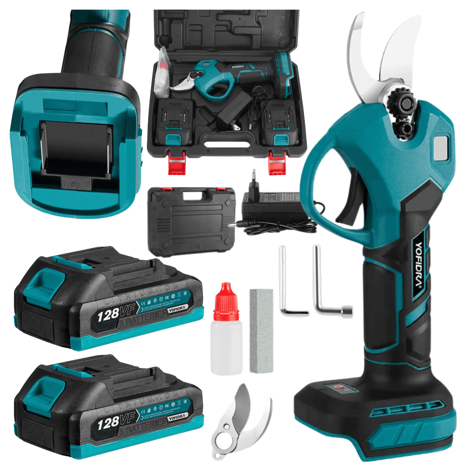 Sekator elektryczny pasuje do akumulatorów Li-Ion 18V seria B 2x Akumulator