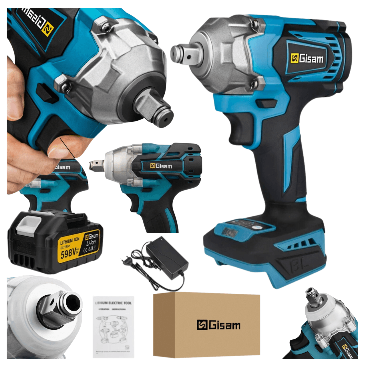 Zakrętarka udarowa 18V 1200Nm klucz udarowy kompatybilny z bateriami BL18XX