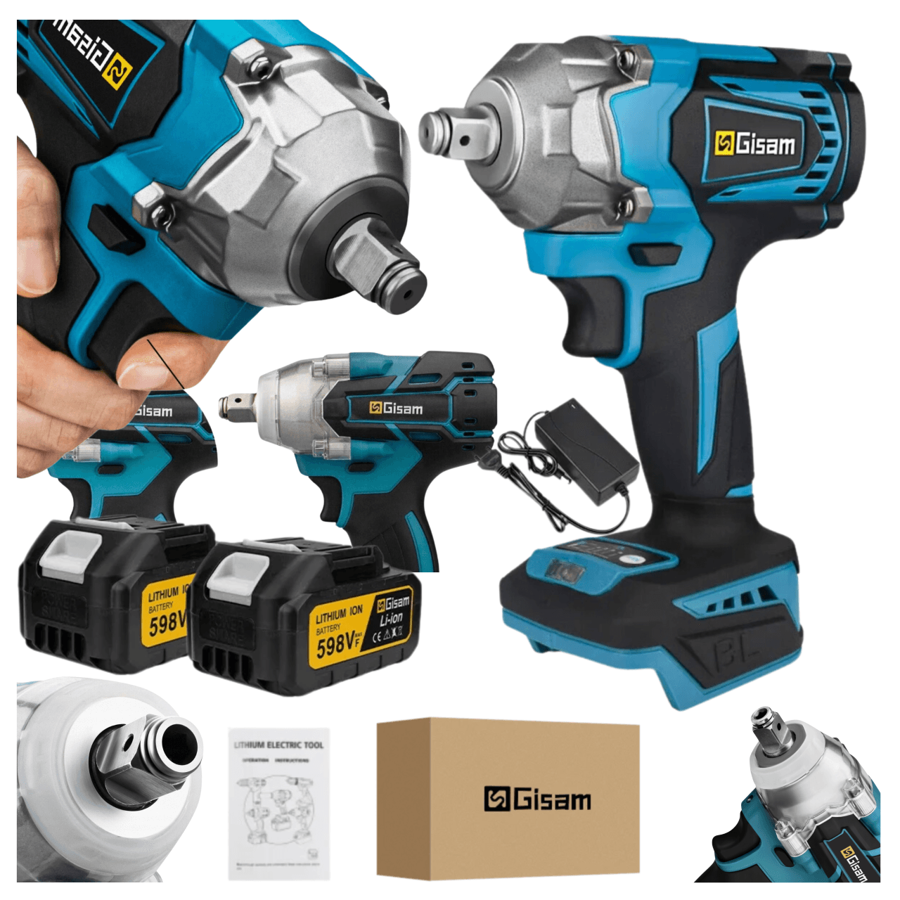 Zakrętarka udarowa 18V 1200Nm klucz udarowy kompatybilny z bateriami BL18XX