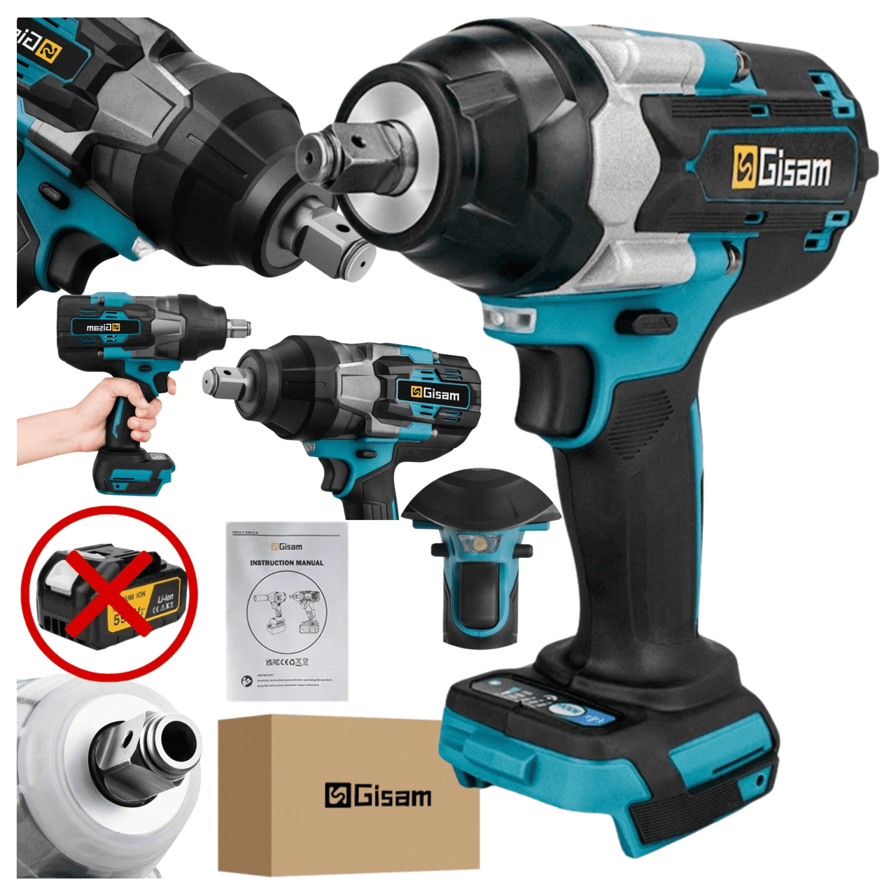 Zakrętarka udarowa 18V 1800Nm klucz udarowy kompatybilny z bateriami BL18XX