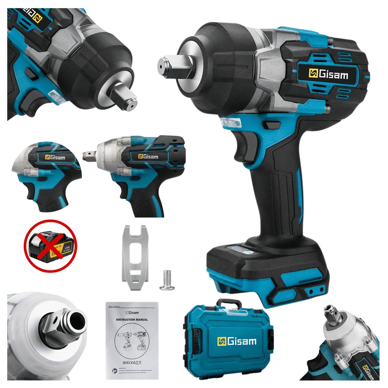 Zakrętarka udarowa 18V 2800Nm klucz udarowy kompatybilny z bateriami BL18XX