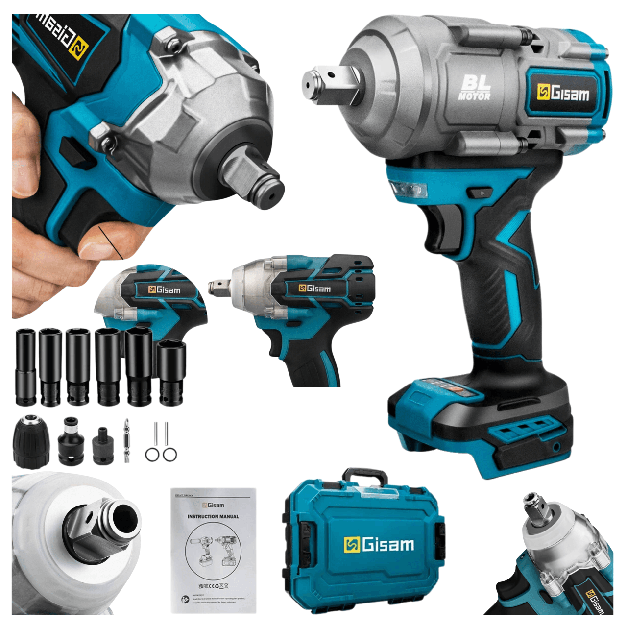 Zakrętarka udarowa 18V 2000Nm klucz udarowy kompatybilny z bateriami BL18XX