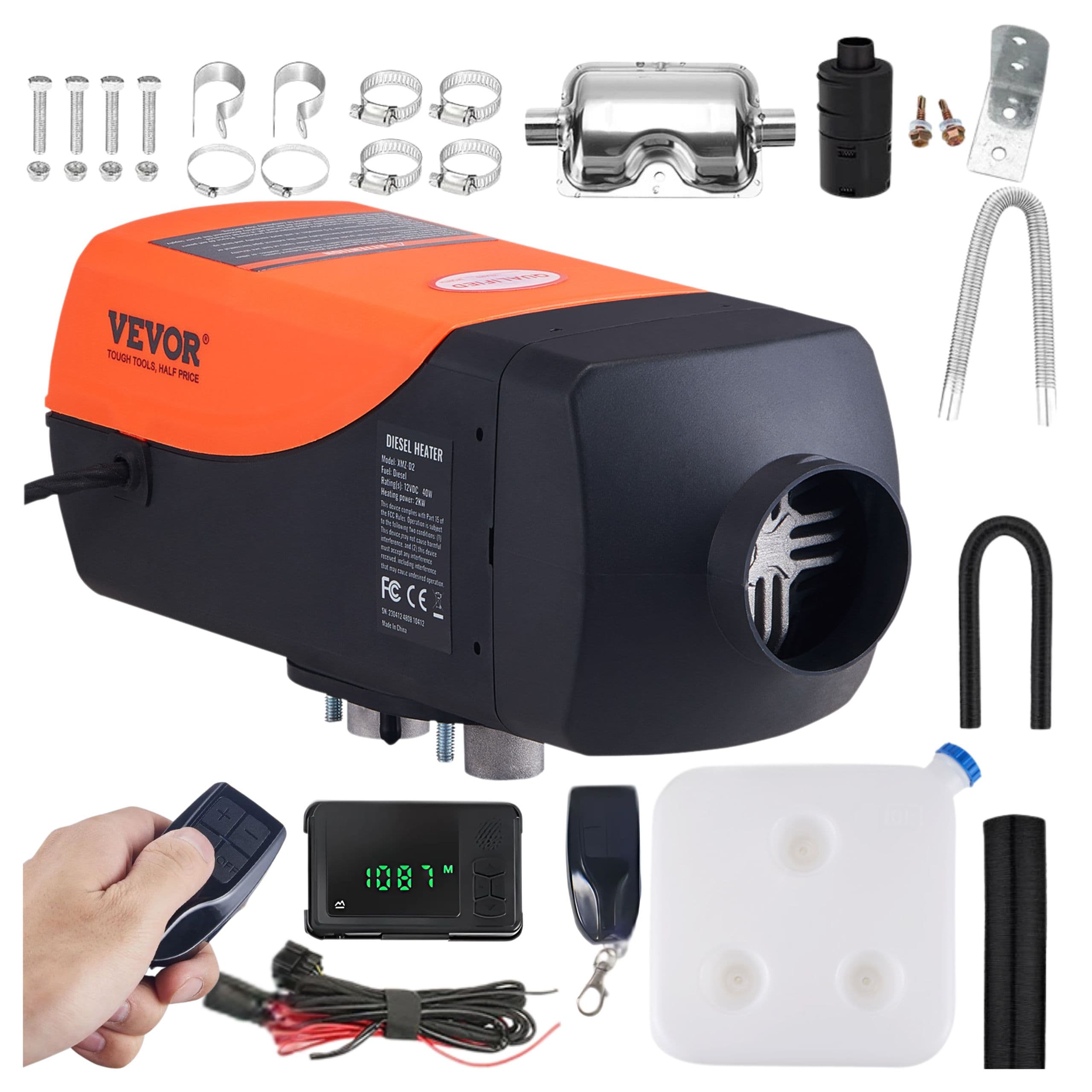 Ogrzewanie Postojowe 5kW 12V Nagrzewnica Olej Pełny Zestaw Montażowy +Pilot