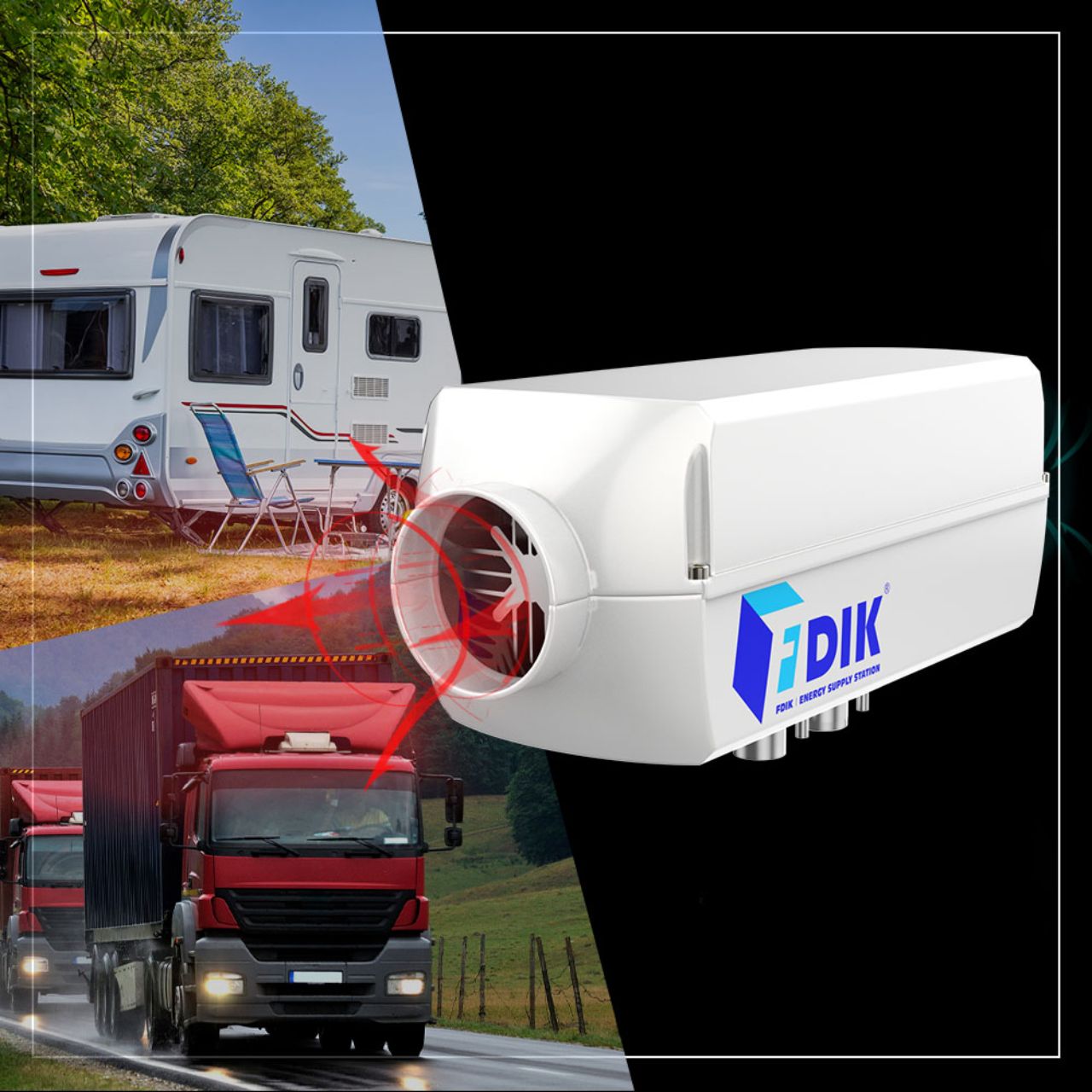 Ogrzewanie postojowe 12V 2kW diesel nagrzewnica LCD FDIK z pilotem - obrazek 11