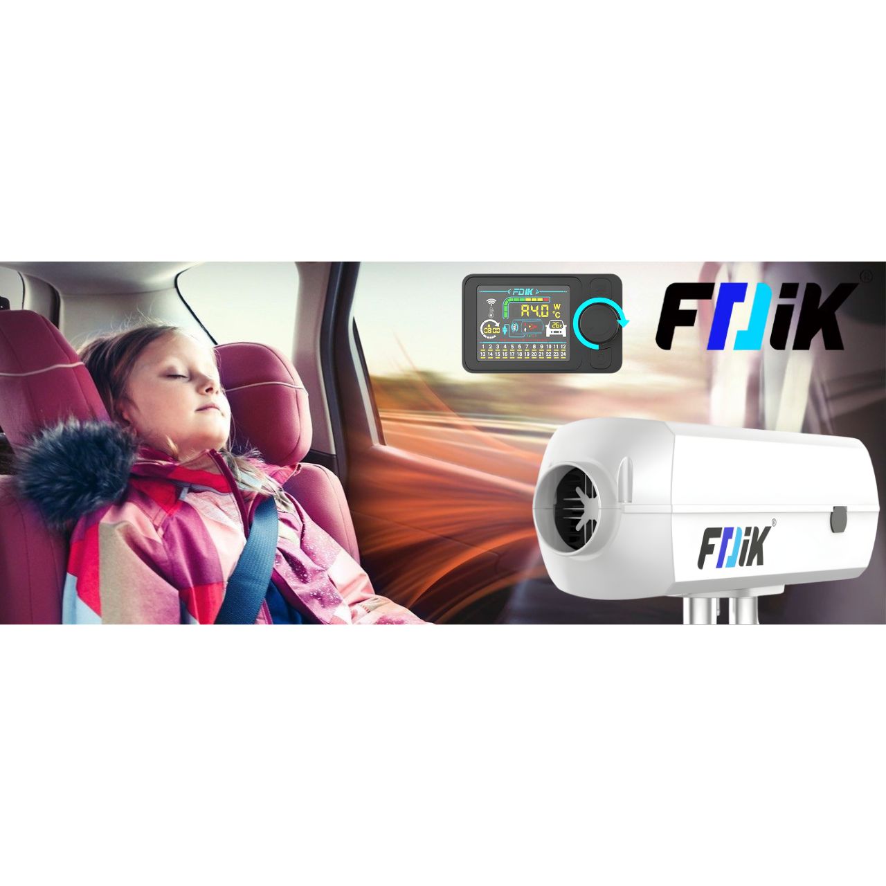 Ogrzewanie postojowe 12V 2kW diesel nagrzewnica LCD FDIK z pilotem - obrazek 7