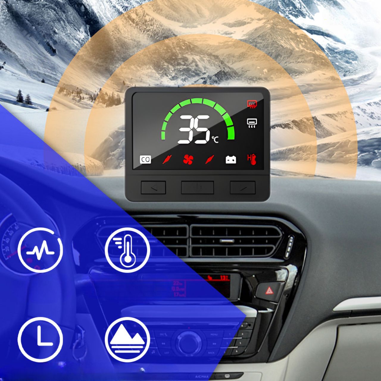 Ogrzewanie postojowe 12V 2kW diesel nagrzewnica LCD FDIK z pilotem - obrazek 3